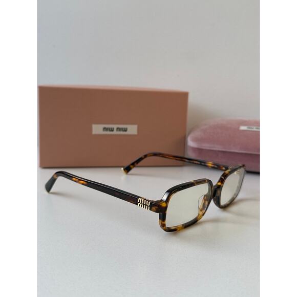 NEW Miu Miu MU11ZS Havana Brown Bluelight Sunglasses $518 main image 5